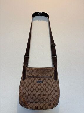Gucci Beige/Brown GG Canvas Messenger Bag